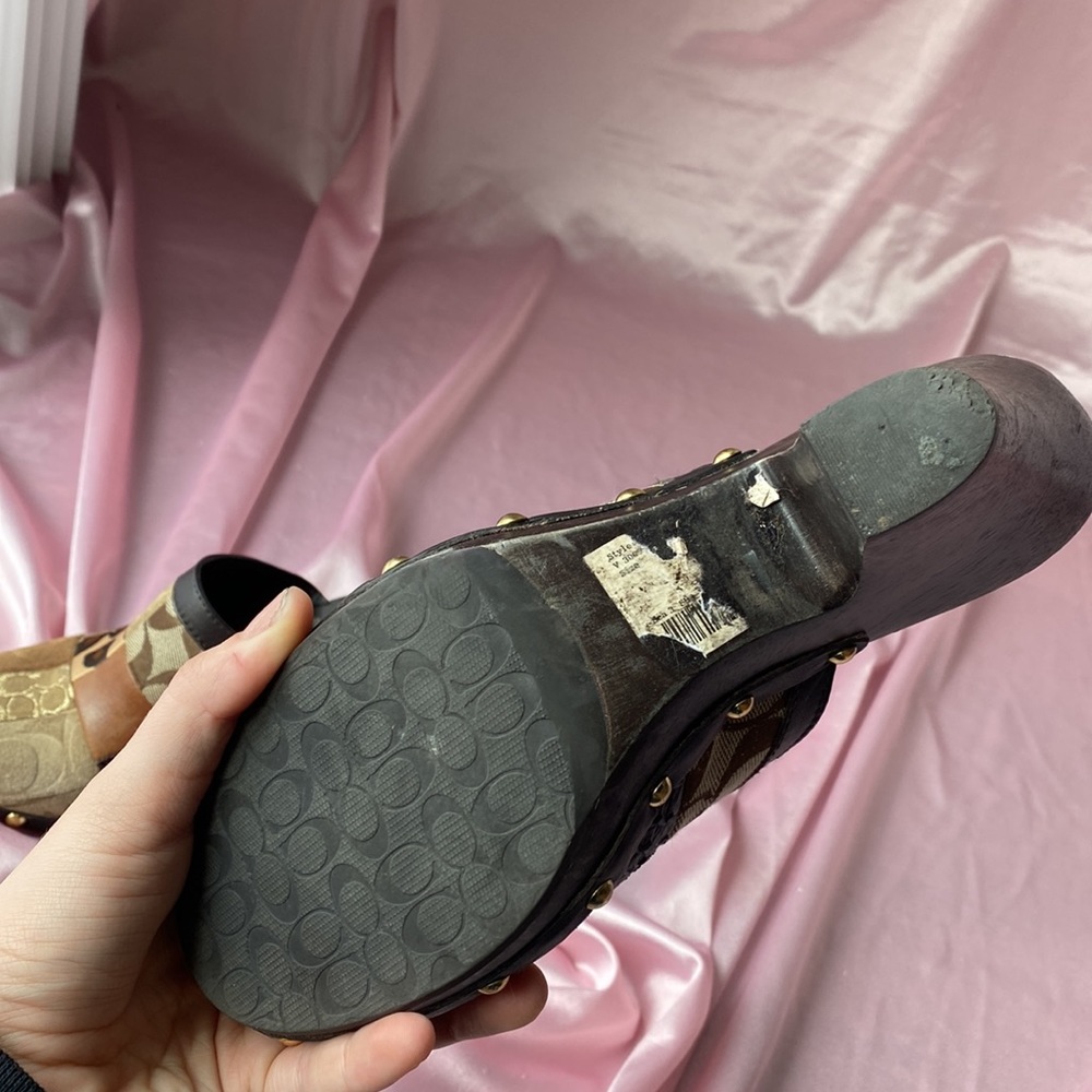 Coach Chunky Patchwork Wooden Mules size 8.5 - Picture 10 of 10
